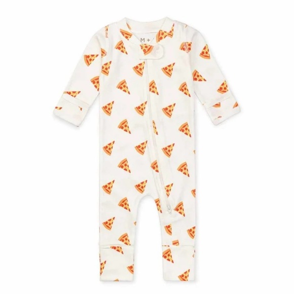 monica + andy Other - Monica + Andy  Romper Coverall Pizza Print Organic Cotton Soft New Pick 0-3m